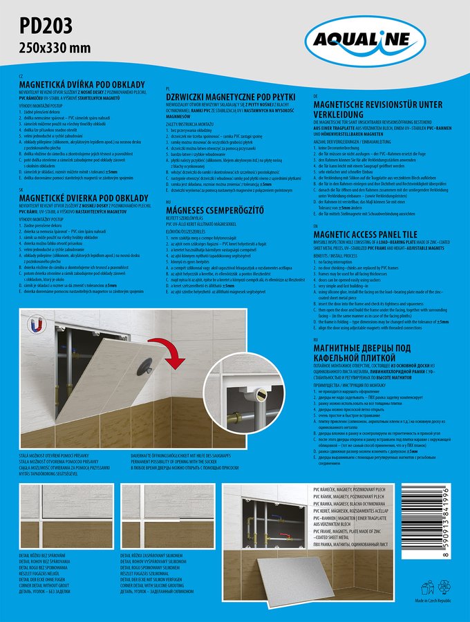 Aqualine Mágneses csempeajtó 250X330 (PD203)