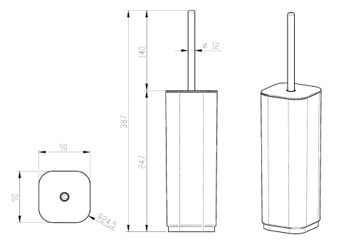 Sapho SEVENTY WC-kefe, fekete 633414