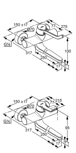 Kludi Provita fali csaptelep, króm, 335360500