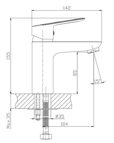 Aqualine LOTTA mosdó csaptelep (LT602)