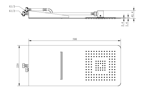 Sapho SLIM cascade fejzuhany, polírozott inox MS746