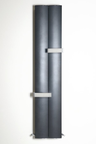 Sapho OTHELLO TWIN 460x1890mm radiátor, 2 törölközőtartó, matt fekete (2221189046SN)