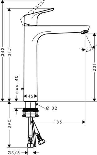 Hansgrohe Focus mosdócsaptelep 230, automata lefolyó-garniturával 31531 000 (31531000)