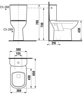 Jika Olymp Deep kombi (monoblokkos) wc, alsó kifolyású H8266170002891 (8.2661.7.000.289.1)