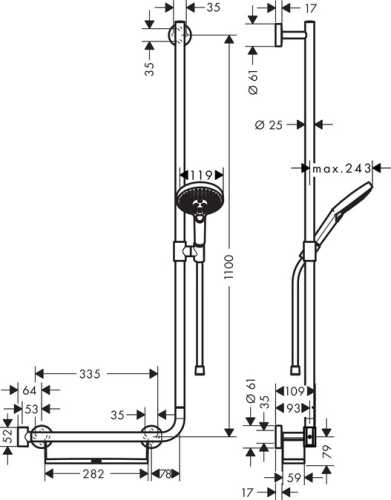 Hansgrohe Raindance Select S 120 / Unica Comfort zuhanyszett 1,10m króm 26326 000 (26326000)