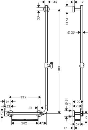 Hansgrohe Unica Comfort zuhanyrúd 1,10m króm/fehér 26404 400 (26404400)