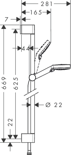 Hansgrohe Crometta Vario 0,65m zuhanyszett króm/fehér 26532 400 (26532400)