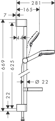 Hansgrohe Crometta Vario 0,65m zuhanyszett Casetta szappantartóval 26553 400 (26553400)