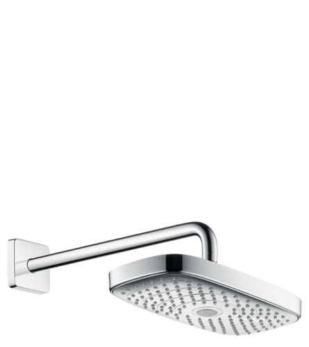 Hansgrohe Raindance Select E 300 2jet fejzuhany, 390 mm-es zuhanykarral, EcoSmart 9 l/perc króm 26609 000 (26609000)