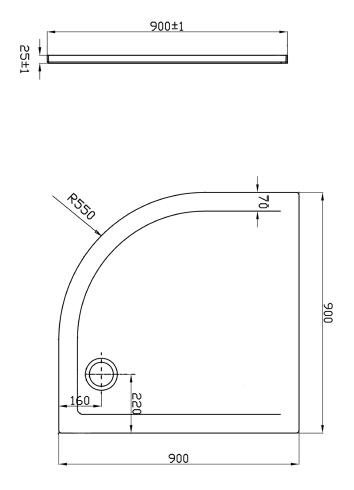 Sapho GELCO SIGMA 90x90 cm íves zuhanykabin öntöttmárvány zuhanytálcával Brick üveg (AG4295)