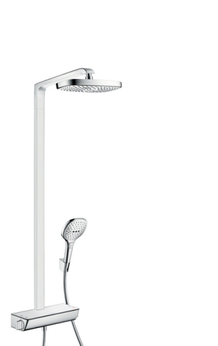 Hansgrohe Raindance Select E 300 2jet Showerpipe zuhanyrendszer EcoSmart 9 l/perc, króm/fehér 27282 400 (27282400)