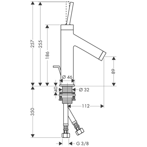 Hansgrohe AXOR Starck Egykaros mosdócsaptelep 90 automata lefolyógarnitúrával 10111000