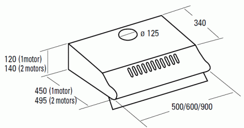 Cata P-3060 standard páraelszívó 60 cm, inox, 02028305