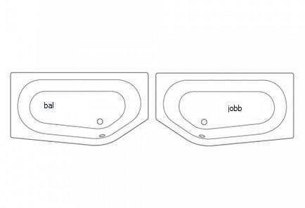 Roltechnik Activa Neo 150x90 cm aszimmetrikus kád, balos 9840000