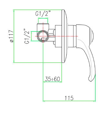 Sapho KIRKÉ falbaépíthető csaptelep, 1 irányú, bronz (KI41B)