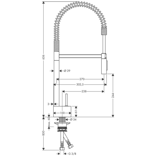 Hansgrohe AXOR Starck Egykaros mosogató csaptelep Semi-Pro 10820000