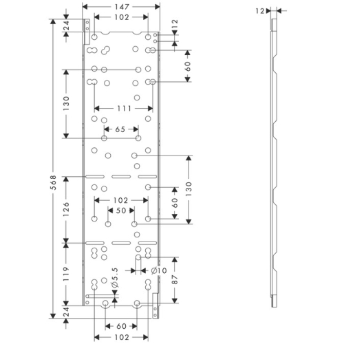 Hansgrohe AXOR ShowerCollection Szerelőlemez 10973180