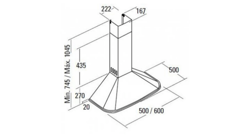 Cata NEBLIA 500 fali páraelszívó 50 cm, inox, 02088310