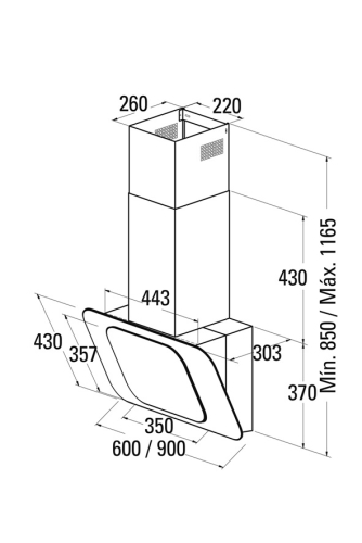 Cata ADARI 600 XGWH fali páraelszívó 60 cm, fehér, 02027007