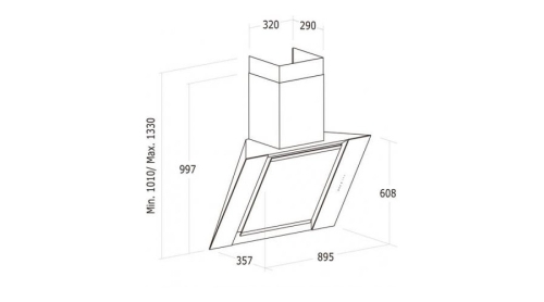 Nodor VULCANO BK fali páraelszívó 90 cm, fekete, 8444