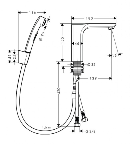 AXOR Urquiola Bidette szett DN15, króm 11125000