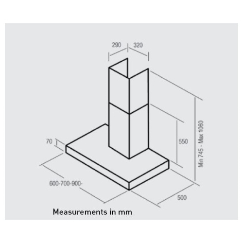 Nodor LICEO NL3 90 fali páraelszívó 9 cm, inox, 7985