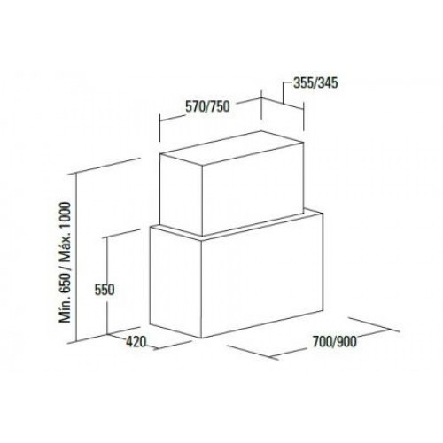 Nodor CUBE GLASS 900 BK fali páraelszívó 90 cm, fekete, 8416