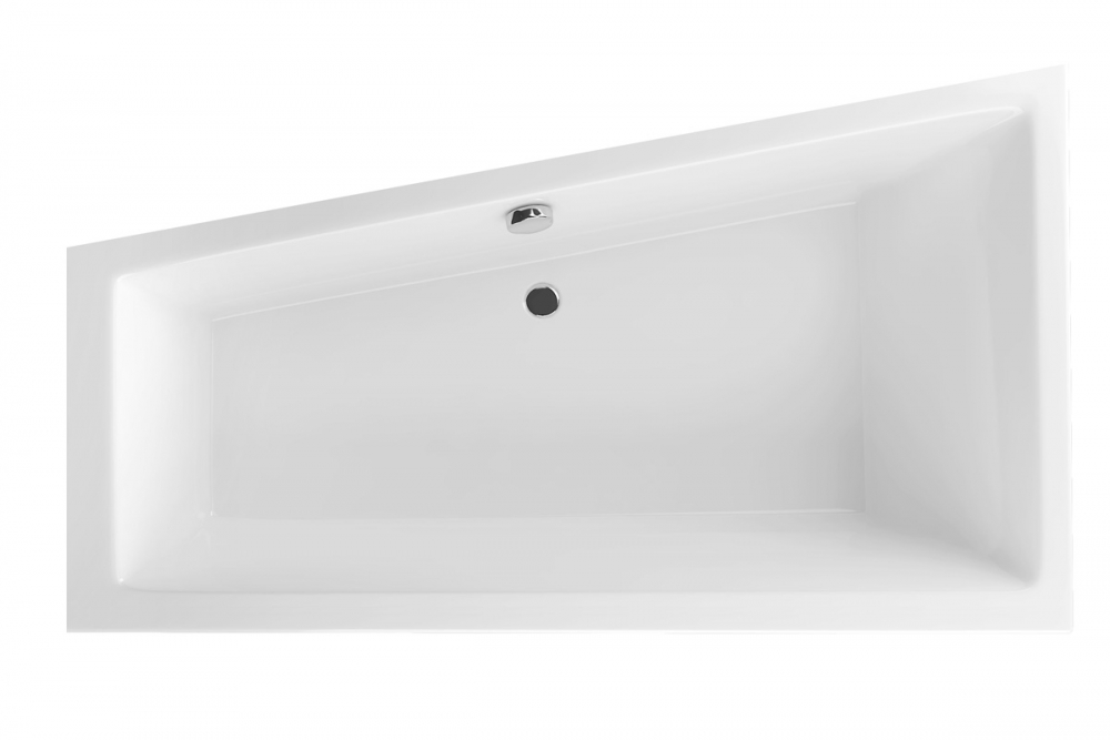 Excellent M-Sfera Slim 160x95 cm-es aszimmetrikus kád kádlábbal, balos