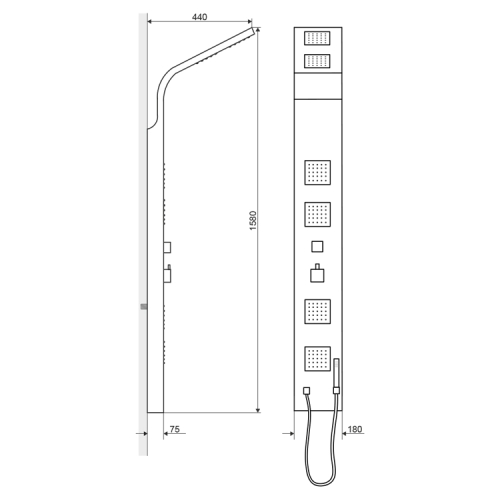 Actima Omega Quatro termosztátos zuhanypanel ARAC.ML812