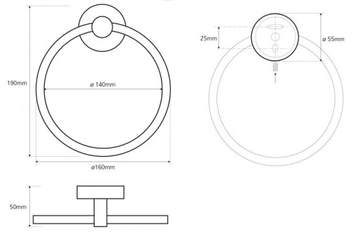 Bemeta Neo törölközőtartó gyűrű, inox (104104065) XS404
