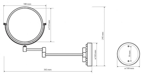 Bemeta Neo kozmetikai tükör, inox (106301705) XS001