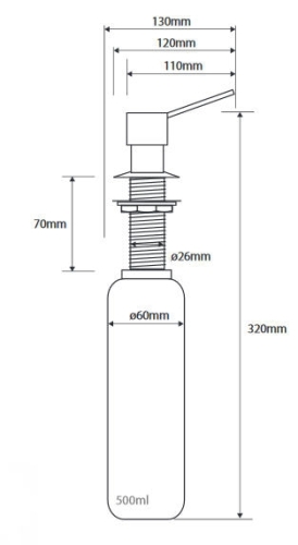 Bemeta beépíthető szappanadagoló, 500 ml 136109011