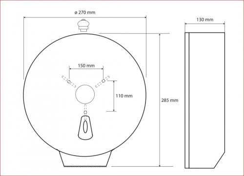 Sapho BEMETA HOTEL Jumbo-roll WC papíradagoló, 270x285x130mm, ABS/fehér 121112056