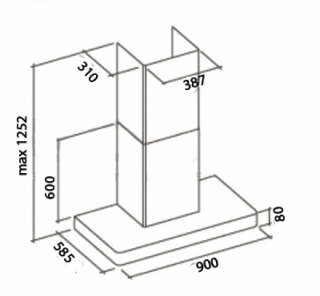 Falmec Stilo NRS 90 fali páraelszívó, 90 cm, fehér, CSZN90.E0P2#BINI490F