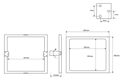 Bemeta 60x60 cm-es billenthető tükör, fényes inox kerettel 301401041