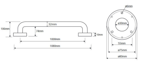 Bemeta HELP 100 cm-es rozsdamentes acél kapaszkodó, polírozott 301101001