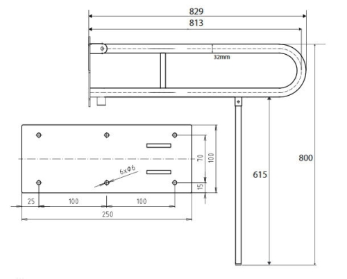 Bemeta HELP 80 cm-es felnyitható rozsdamentes acél kapaszkodó, matt 301102082N