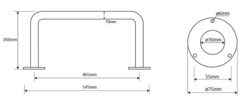 Bemeta HELP 54,5x26,6 cm-es acél szifon védő kerekesszéktől, fehér 301102124