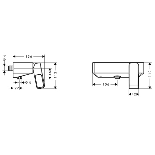 Hansgrohe AXOR Urquiola egykaros zuhanykeverő falsíkon kívüli szereléshez 11620000