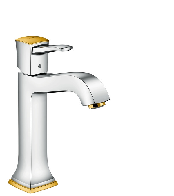 Hansgrohe Metropol Classic egykaros mosdócsaptelep 160 automata lefolyó-garnitúrával, króm/arany hatású 31302 090 (31302090)