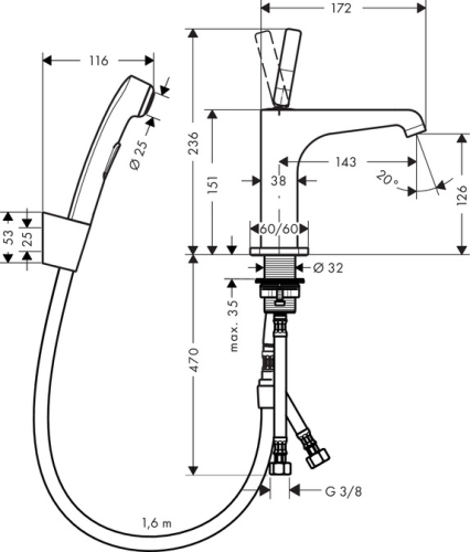 Hansgrohe Axor Citterio E bidette szett 36130 000 (36130000)