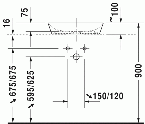 Duravit Cape Cod 50x40,5 cm ráültethető mosdó 2339500000