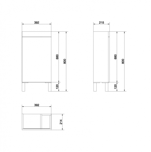 Cersanit Smart fürdőszobai szekrény, fehér S568-022,  (S568-042-DSM)