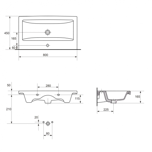 Cersanit Como 80x45 cm mosdó K32-004-BOX