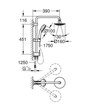 Grohe New Tempesta Cosmopolitan 160 zuhanyrendszer 26225000