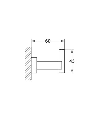 Grohe Essentials Cube fürdőköpeny akasztó 40511 001 (40511001)