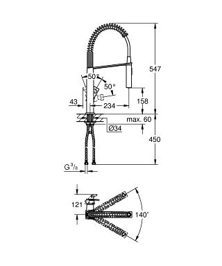 Grohe Eurocube mosogató csaptelep 31395 000 (31395000)