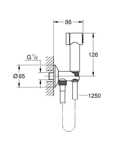 Grohe Sena Trigger Spray 1 funkciós zuhanyszett önzáró sarokszeleppel, króm 26332000