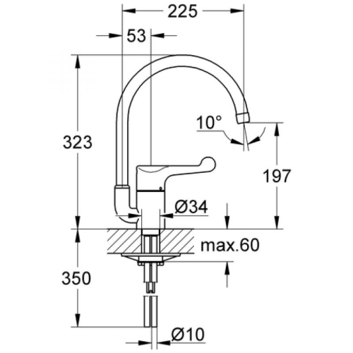 Grohe Euroeco orvosi karos mosogató csaptelep 33912 000 (33912000)