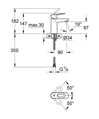 Grohe Bauloop mosdó csaptelep, sima testtel 23337 000 (23337000)